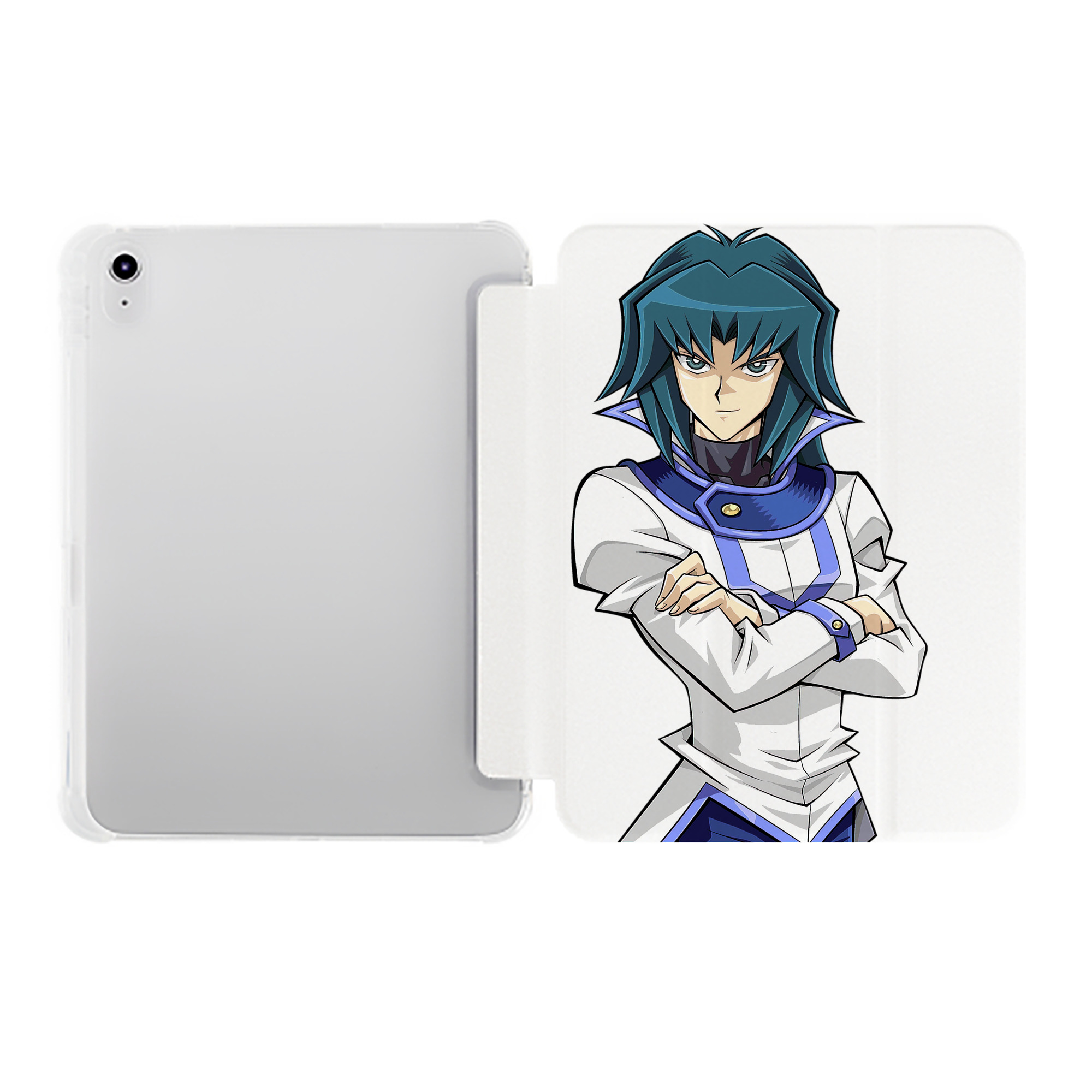 （画像用） 遊☆戯☆王 Yu-Gi-Oh! IPad ケース ペン収納付き 三つ折りスタンド PUレザー×シリコン 対応機種9.5/10.5/10.9インチ